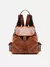 Mochila Marrom Couro Média Bolsos