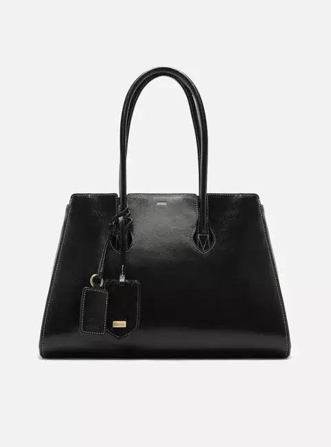Bolsa Shopping Marrom Couro Heritage Grande