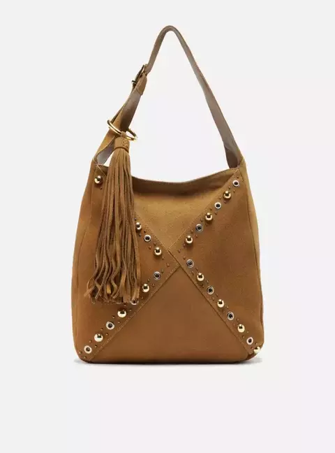 Bolsa Hobo Bege Couro Becca Grande - comprar online