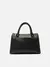 Bolsa Tote Preta Couro Média Metal Geométrico na internet