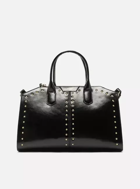 Bolsa Tote Preta Verniz Grande Rebites - comprar online