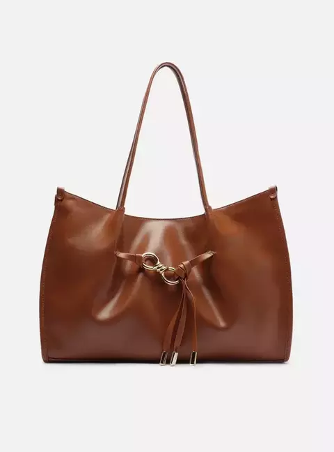 Bolsa Shopping Preta Grande Metal Elos