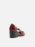 Scarpin Vermelho Couro Bloco Semi Aberto Tiras na internet