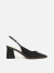 Scarpin Preto Couro Bico Fino Slingback - comprar online