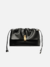 Bolsa Tiracolo Preta Couro Média Peça Metal - comprar online