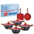Jogo de Panela 6 Pç Revestimento Cerâmica Red Marble Duralar