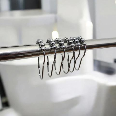 Ganchos de Cortina de Baño Roller 12 unidades- Mod. Plata