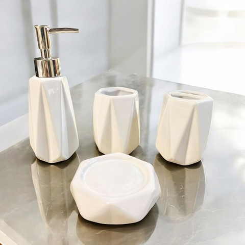 Set de Baño de Cerámica x4 Piezas - Prisma - comprar online