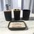 Set de Baño x4 Piezas Plastico y Bamboo - Negro - comprar online