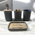 Set de Baño x4 Piezas Plastico y Bamboo - Gris - comprar online