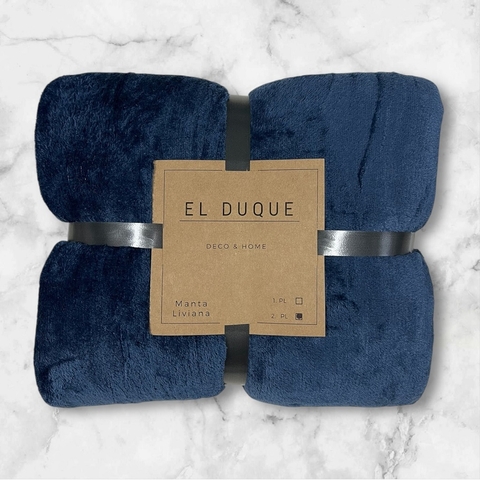 Manta Liviana El Duque 2 plazas - Azul Marino - comprar online