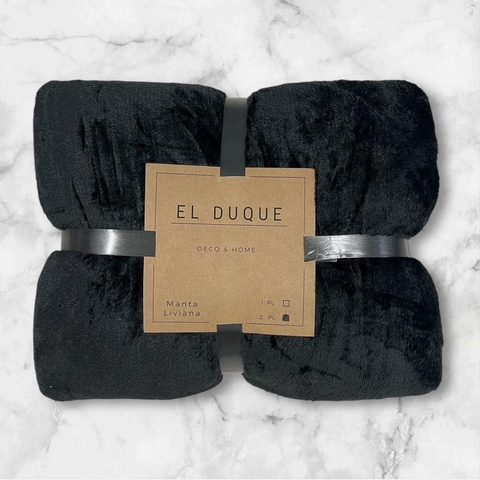 Manta Liviana El Duque 2 plazas - Negro - comprar online