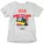 Camiseta com estampa do jogo Freeway da Atari, destacando o nome "ATARI" e uma ilustração colorida de um carro e uma galinha.