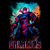 Camiseta preta com estampagem do personagem Galactus do Quarteto Fantástico, mostrando-o em uma pose imponente com cores vibrantes.
