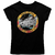 Camiseta preta com estampa do filme Star Wars, destacando a nave Millennium Falcon e o texto "Star Wars Galaxy Tour 1978".