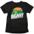Camiseta preta com estampa de Blanka, personagem do jogo Street Fighter, destacando a frase "BEAST POWER"