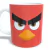 Caneca com a imagem do personagem vermelho do jogo Angry Birds, com expressões faciais marcantes.