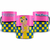 Caneca da Turma do Chaves com a personagem Dona Florinda, apresentando um design colorido em rosa e amarelo com quadrados azuis.