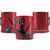 Caneca decorada com a imagem do personagem Deadpool, destacando seu traje vermelho e preto.