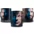 Caneca de Game of Thrones com os rostos de Jaime, Tyrion e Robb Stark.