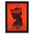 Quadro decorativo com silhueta de personagem do universo de House of Dragon Rhaenyra Targaryen, com fundo laranja e detalhes de dragões.