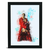 Quadro artístico do personagem Obi Wan Kenobi de Star Wars, vestido com um manto vermelho e segurando um sabre de luz azul, com fundo colorido.