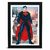 Quadro decorativo do Superman em estilo de quadrinhos, com fundo colorido e a presença da Mulher Maravilha ao lado.