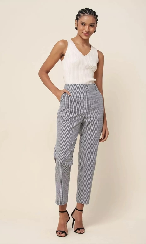CALÇA RETA VICHY PRETO - comprar online