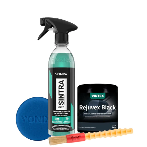 KIT COMPLETO LIMPEZA E PROTEÇÃO DE PLÁSTICOS