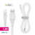 Cabo Micro USB i2GO 1,2m 2,4A PVC Flexível Flat Branco - i2GO Basic - Lojas iCarlos