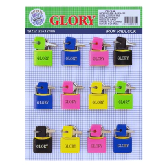 CADEADO COLORIDO 25MM CART C/12 UN