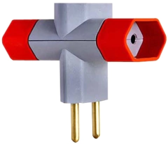 PLUGUE TRÊS SAÍDAS 2P+T 10A/250V LUSTER C/ INMETRO
