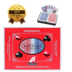 BARALHO PLASTICO C/2 JOGOS BARCELONA - comprar online