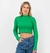 Blusa Cropped Manga Longa Mesclado - comprar online