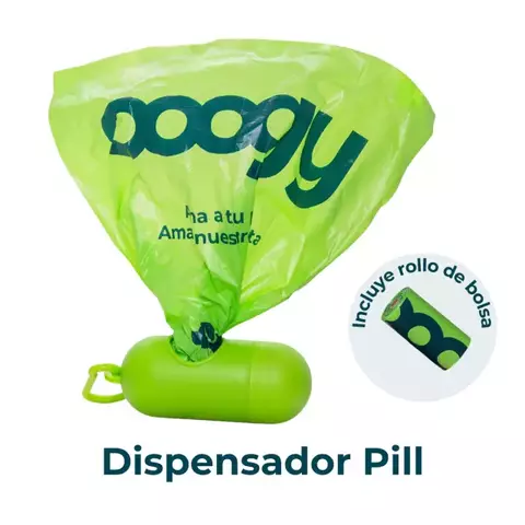 Dispensador De Bolsas Para Perros Pill + Rollo de 15 Bolsas sin Perfume