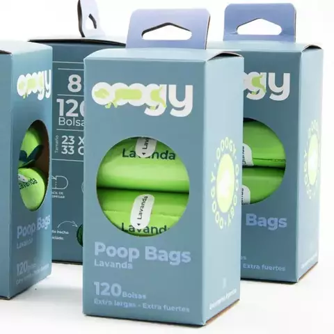 Caja de Bolsas Ecológicas para Perro perfume Lavanda ( 8 rollos en total ) perfume a Lavanda