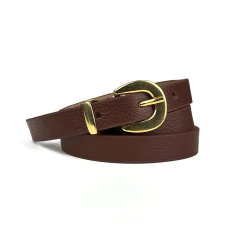 Cinto de Couro Legítimo Feminino Casual e Social com Fivela Dourada – Jade