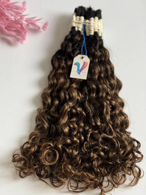 Cabelo Humano Morena Iluminada Cacheado Caipira Várias medidas - Brilho e Volume. - loja online