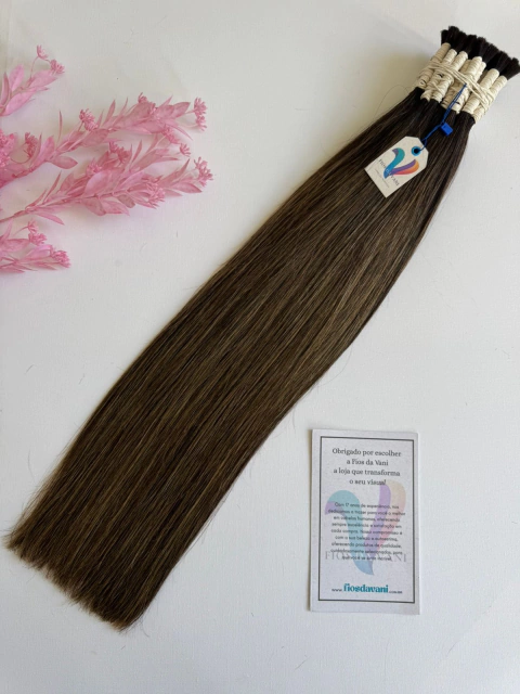 Cabelo Morena Iluminada Mesclado Selado de 45cm a 75cm . Envio imediato 100% Natural