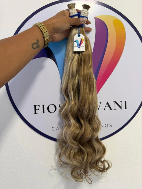 Loiro Mesclado Vietnamita Ondulado 65cm - 100% Natural - loja online
