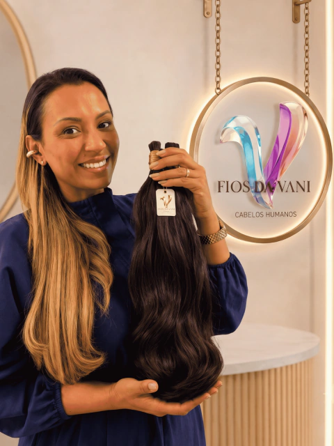 Cabelo Humano Indiano Premium Gold Ondulado Castanho Natural 50 60 70cm Mega Hair 50g e 100g