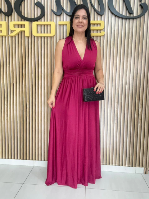 VESTIDO LONGO REGATA DRAPEADO FLUITY - comprar online