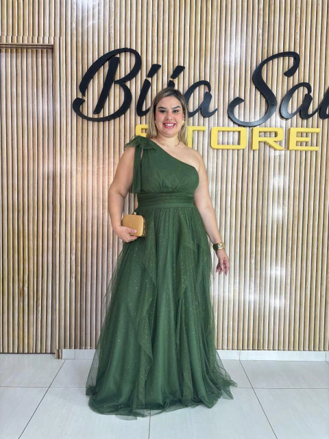 VESTIDO TULE BRILHO NULA MANGA TULE VERTICAL PLUS - comprar online