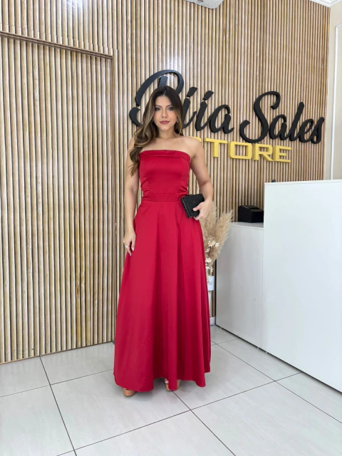 VESTIDO CETIM TOMARA QUE CAIA AMARRAC