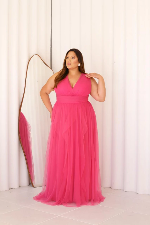 VESTIDO TULE BRILHO REGATA ESCAMAS RB - comprar online