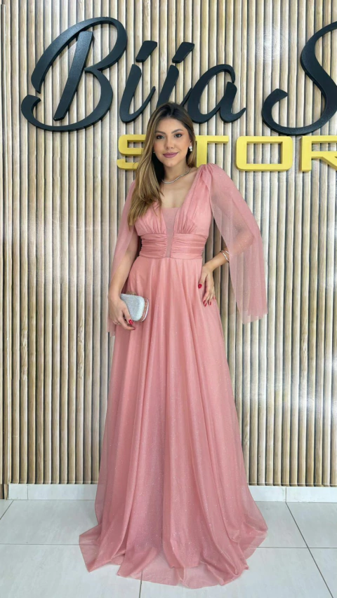 VESTIDO TULE AURORA CAPA DUPLA - comprar online