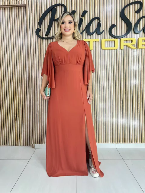 VESTIDO CHIFFON MANGA - comprar online