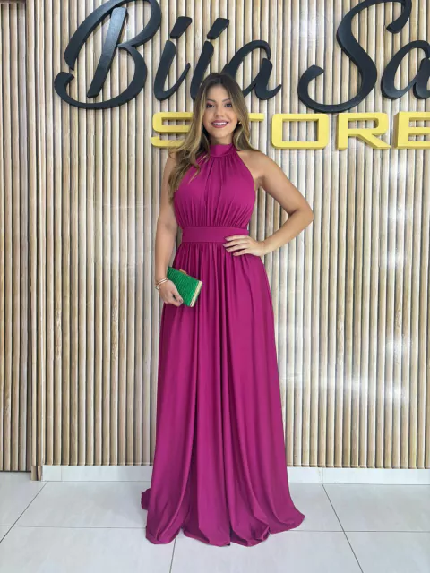 VESTIDO LONGO GOLA FLUITY - comprar online