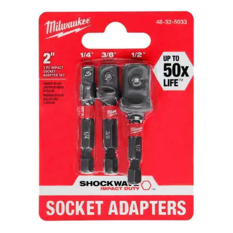Set adaptadores de impacto Milwaukee SHOCKWAVE (TM) de 3 piezas 4832-5033