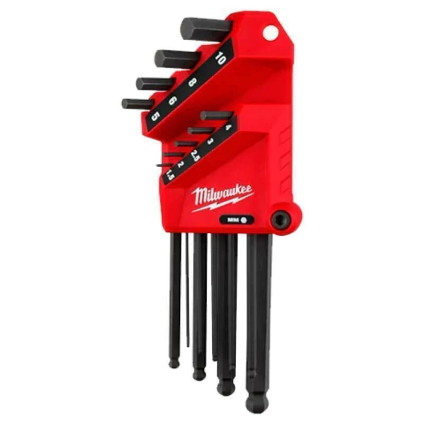 SET 9 LLAVES ALLEN HEXAGONALES EN L CON PUNTA ESFERICA METRICAS MILWAUKEE 4822-2186 - comprar online